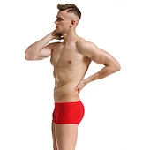 baratos Moda Íntima para Homem Confortável-Homens 1 pacote Roupa Íntima Cueca Boxer Básico Poliéster Cor imaculada Cintura Baixa Azul Claro Preto