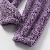 cheap Women&#039;s Sleepwear-Women&#039;s Pajamas Pjs Sets 2 Pieces Pure Color Fashion Plush Comfort Home Vacation Fleece V Wire Long Sleeve Pullover Pant Elastic Waist Fall Winter Home Outfits