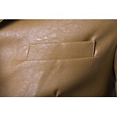 cheap Faux Leather Jackets-Men&#039;s Jacket Faux Leather Jacket Blazer Wedding Business Thermal Warm Rain Waterproof Pocket Fall Solid Color Business Elegant Turndown Regular Faux Leather Regular Fit Black White Red Khaki Jacket