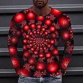 voordelige 3D T-shirts-Voor heren Grafisch Cirkel T-shirt T-shirts Lange mouw T-shirt 3D-afdrukken Ronde hals Overhemd Modieus Ontwerper Casual Casual Dagelijks Weekend blauw Rood Paars Lente &amp; Herfst Meerdere Seizoenen
