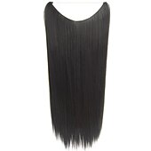 cheap Synthetic  Extensions-24inch 50grams 100grams Synthetic Hair Extension Gradual Color Brown Gray Blonde String Halo Hairpieces Extensions