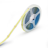 baratos Luzes de tira COB-5m 16.4ft tira led cob dc12v flexível 8mm cri90 fita led luz decoração para casa luz de fundo ambiente branco quente natural