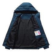baratos casacos ativos masculinos-Casaco impermeável masculino impermeável para exterior capa de chuva leve com zíper embalável para caminhadas com capuz para corrida impermeável azul