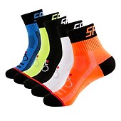 cheap Cycling Clothing Accessories-Compression Socks Athletic Sports Socks Crew Socks Cycling Socks Men's Football / Soccer Cycling / Bike Breathable Wearable 1 Pair Winter Solid Color Chinlon Black White Orange M L XL