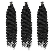 cheap Crochet Hair-22 Inch Ocean Wave Crochet Hair 3 packs Wave Deep Twist Braiding Hair Deep Ripple Crochet Synthetic Braids Hair Extension  22inch 3packs