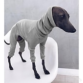 baratos Macacão-casaco de cachorro de inverno casaco de cachorro apertado com capuz suéter de cachorro para galgo whippet, roupas de cachorro galgo suéter de gola alta camisa jumper, camiseta quente roupas para
