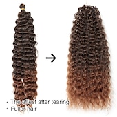 cheap Crochet Hair-22 Inch Ocean Wave Crochet Hair 3 packs Wave Deep Twist Braiding Hair Deep Ripple Crochet Synthetic Braids Hair Extension  22inch 3packs