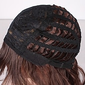 abordables perruque plus âgée-perruques brunes pour femmes perruque synthétique droite bob perruque cheveux synthétiques bruns courts conception à la mode des femmes cheveux mis en évidence / balayage perruques brunes exquises