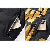 abordables Manteaux &amp; vestes-Homme Manteau d&#039;hiver Veste d&#039;Hiver Doudoune Veste matelassée Poche Full Zip Imprimer Extérieur Plein Air du quotidien Normal Sportif Décontractées Chaud Respirable Automne Hiver Lettre Noir Jaune