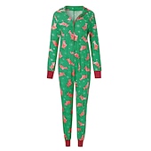 cheap Pajamas-Family Christmas Family Pajamas Pajamas Deer Sports Print Red Royal Blue Green Long Sleeve Mommy And Me Outfits Active Matching Outfits