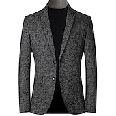 cheap Men&#039;s Trench Coat-Men&#039;s Winter Coat Wool Coat Overcoat Short Coat Blazer Formal Daily Wear Fall Winter Terylene Thermal Warm Outdoor Outerwear Clothing Apparel Fashion Modern Contemporary Plaid Pocket Turndown Single