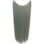 cheap Synthetic  Extensions-24inch 50grams 100grams Synthetic Hair Extension Gradual Color Brown Gray Blonde String Halo Hairpieces Extensions