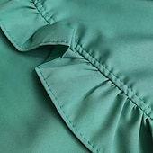 abordables Tops elegantes-Mujer Camisa Blusa Blanco Naranja Verde Trébol Graphic Floral Volante Ajuste de encaje Manga Larga Casual Diario Básico Elegante Escote en Pico Flor S