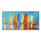 abordables Peintures paysages-Mintura main bateau paysage peintures à l&#039;huile sur toile mur art décoration moderne abstrait image pour la décoration intérieure roulé sans cadre non étiré peinture