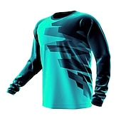 billiga Tröjor för män-Herr Downhilltröja Långärmad Bergscykling Vägcykling Gul Röd Blå Cykel Tröja UV-resistent Andningsfunktion Snabb tork Polyester sporter Geometrisk Kläder