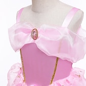 cheap Girl's Halloween Costumes-Book Week 2026 Girls' 3D Rose Solid Colored Dress Sleeveless Summer Fall Sports &amp; Outdoor Daily Princess Costume Kids 2-8 Years A Line Dress Tulle Dress Maxi Regular Fit
