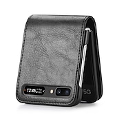 Χαμηλού Κόστους Samsung Θήκη-τηλέφωνο tok Για Samsung Galaxy Z Flip 6 Z Flip 5 Z Flip 4 Z Flip 3 Z Flip 2 Z Flip Πλήρης Θήκη Προστασία από τη σκόνη Ανθεκτική σε πτώσεις Μονόχρωμο PU δέρμα