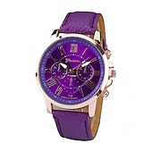 halpa Kvartsikellot-Geneve Naisten Kvartsikellot Ulkoilu Arkikello Rannekello Analoginen VEDENPITÄVÄ Nahkahihna Katsella