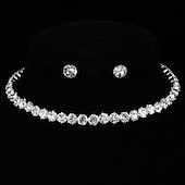 preiswerte Schmucksets-Brautschmuck-Sets 2St Aleación Silber 1 Halskette Ohrringe Damen Modisch Personalisiert Künstlerisch Retro Kostbar Kreisförmig Schmuck-Set Für Hochzeit Besondere Anlässe Partyabend