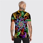 levne 3D trička-Pánské Unisex Grafické tisky spirálové proužky Tričko Krátký rukáv tričko 3D tisk Tričkový Košile Designové Na běžné nošení Velký a vysoký Denní Dovolená Duhová Léto Oblečení S M L XL XXL 3XL 4XL
