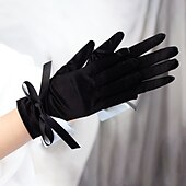 abordables Gants de Fête-Satin Longueur Poignet Gant Elégant / Style Simple Avec Noeud Gants de Mariage / Fête