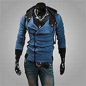 preiswerte Herrenjacken &amp; Herrenmäntel-Herren Frühling Herbst Solide / einfarbig Aktiv Cool Mit Kapuze Mittel Standard Schlank Schwarz Weiß Rot Blau Dunkelgrau Jacken