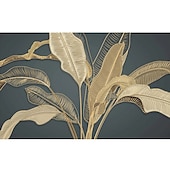 voordelige Behang-muurschildering behang muursticker bekleding print goud tropisch palmblad canvas home decor peel en stick verwijderbaar