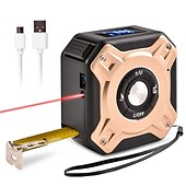 お買い得  物理的測定器-レーザー巻尺2-in-1レーザー巻尺131フィート多機能巻尺16フィート/ 5m、液晶デジタルディスプレイ付きナイロンコーティングテープ、磁気フック付きdiy測定面積/体積