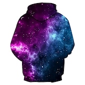 abordables Motif 3D-Homme Impressions Graphiques Motif Galaxie Sweat à capuche Sweats à capuche Sweatshirt Designer Occasionnel manche longue À capuche Quotidien Sports Violet Imprimé Printemps &amp; Automne Designer
