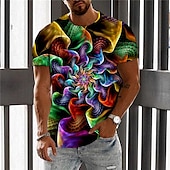 levne 3D trička-Pánské Unisex Grafické tisky spirálové proužky Tričko Krátký rukáv tričko 3D tisk Tričkový Košile Designové Na běžné nošení Velký a vysoký Denní Dovolená Duhová Léto Oblečení S M L XL XXL 3XL 4XL