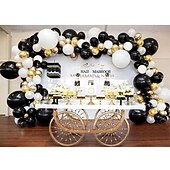 DIY Black & Gold Balloon Garland Arch Kit 100pcs Balloons for Countdown Birthday New Year's Eve Backdrop Bachelorette Wedding Party Centerpiece Graduation Anniversary Party Decoration4