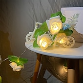 halpa USB-käyttöinen-ruusu kukka lehti keiju merkkijono valot 3m-20leds 1,5m-10leds häät puutarhajuhla loma ystävänpäivä valot koriste akku tai usb-virralla