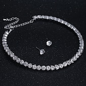preiswerte Schmucksets-Brautschmuck-Sets 2St Aleación Silber 1 Halskette Ohrringe Damen Modisch Personalisiert Künstlerisch Retro Kostbar Kreisförmig Schmuck-Set Für Hochzeit Besondere Anlässe Partyabend