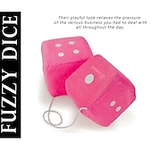cheap Car Pendants &amp; Ornaments-1Pair Car Pendant Interior Hanging Rearview Mirrors Short Plush Fuzzy Dice 2.75inc Plush Car Decorative Hanging Mirror Fuzzy Dice Lucky Hanging Accessories