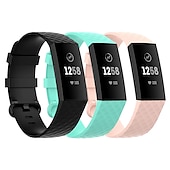 cheap Fitbit Watch Bands-3 Pack Watch Band for Fitbit Charge 4 / Charge 3 / Charge 3 SE Silicone Replacement  Strap Soft Elastic Breathable Sport Band Wristband