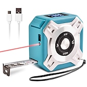 お買い得  物理的測定器-レーザー巻尺2-in-1レーザー巻尺131フィート多機能巻尺16フィート/ 5m、液晶デジタルディスプレイ付きナイロンコーティングテープ、磁気フック付きdiy測定面積/体積