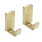 cheap Robe Hooks-2pcs Wall Hooks for Coats,Stainless Steel Robe Hooks,Wall Mounted Coat Hooks For Bathroom,Bedroom,Kitchen(Brushed Nickel/Brushed Golden/Black)