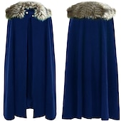 economico Trench da uomo-Per uomo Trench Mantello / mantelle Poncho Feste Esterno Inverno Poliestere Tenere al caldo Capispalla Abbigliamento Di tendenza Streetwear Liscio Colletto di pelliccia Bavero