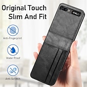 Χαμηλού Κόστους Samsung Θήκη-τηλέφωνο tok Για Samsung Galaxy Z Flip 6 Z Flip 5 Z Flip 4 Z Flip 3 Z Flip 2 Z Flip Πλήρης Θήκη Προστασία από τη σκόνη Ανθεκτική σε πτώσεις Μονόχρωμο PU δέρμα