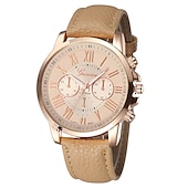 halpa Kvartsikellot-Geneve Naisten Kvartsikellot Ulkoilu Arkikello Rannekello Analoginen VEDENPITÄVÄ Nahkahihna Katsella
