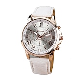 halpa Kvartsikellot-Geneve Naisten Kvartsikellot Ulkoilu Arkikello Rannekello Analoginen VEDENPITÄVÄ Nahkahihna Katsella