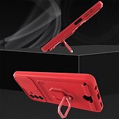 Χαμηλού Κόστους Samsung Θήκη-τηλέφωνο tok Για Samsung Galaxy Α73 Α53 Α33 A52 S25 Ultra Υψηλής Αντοχής με βάση στήριξης Θήκη καρτών Βάση δαχτυλιδιών Μονόχρωμο TPU