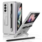 Χαμηλού Κόστους Samsung Θήκη-τηλέφωνο tok Για Samsung Galaxy Z Fold 3 Πίσω Κάλυμμα Προστατευτικό φακού κάμερας Σταντ ποδηλάτου με υποδοχή για στυλό Μονόχρωμο PC