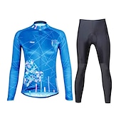 economico Set di abbigliamento da donna-Per donna Manica lunga Maglia con pantaloni da ciclismo Gonna da ciclismo Estate Licra Poliestere Verde Nero Viola Divertente Bicicletta Completo tuta Pad 3D Traspirante Resistente ai raggi UV