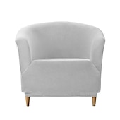 cheap Armchair Cover &amp; Armless Chair Cover-Velvet Club Chair Barrel Chair Slipcover Burgundy Stretch Armchair Covers 1-Piece Club Tub Chair Covers Sofa Cover Couch Furniture Protector Cover Plush Spandex Couch Covers for Living Room