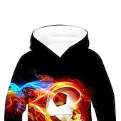 cheap Boy&#039;s 3D Sports &amp; Game-Boys 3D Football Hoodie Long Sleeve 3D Print Fall Winter Active Basic Kids 3-12 Years Outdoor Daily