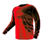 billiga Tröjor för män-Herr Downhilltröja Långärmad Bergscykling Vägcykling Gul Röd Blå Cykel Tröja UV-resistent Andningsfunktion Snabb tork Polyester sporter Geometrisk Kläder