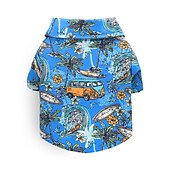 cheap Cooling Vest &amp; Shirt-Dog Hawaiian Shirt 2 Pieces Puppy Clothes for Small Medium Large Dogs Boy Breathable Coconut Tree Dog T-Shirt Pet Apparel Cat Outfit for Chihuahua Yorkie Costume Clothing (Small, 1)