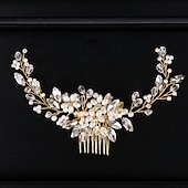 abordables Tocado de Boda-Peines de pelo Vestimenta de Cabeza Accesorio para el cabello Perla Artificial Brillante Boda Fiesta / Noche Boda Nupcial Con Perlado Artificial Cristales / diamantes de imitación Celada Sombreros