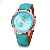 halpa Kvartsikellot-Geneve Naisten Kvartsikellot Ulkoilu Arkikello Rannekello Analoginen VEDENPITÄVÄ Nahkahihna Katsella